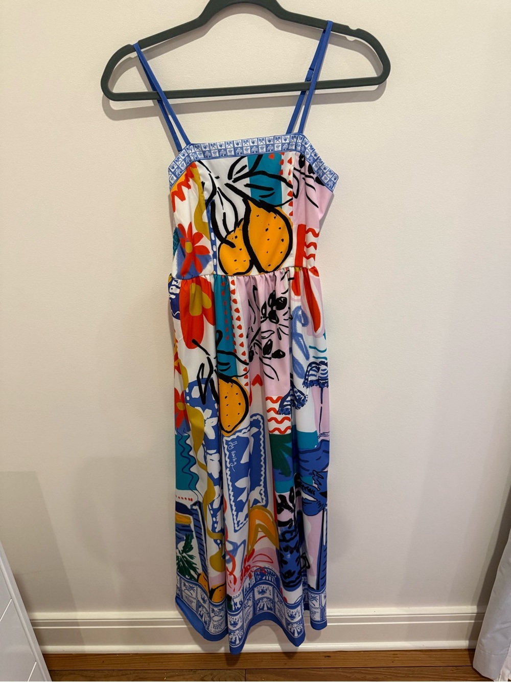 SHEIN Multicolor Graphic Maxi One-Piece Dress - Blue Straps